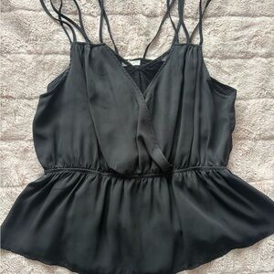Maurices Black Strappy Peplum Cami